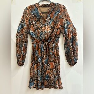 Stylish Multicolor Snake Print Dress